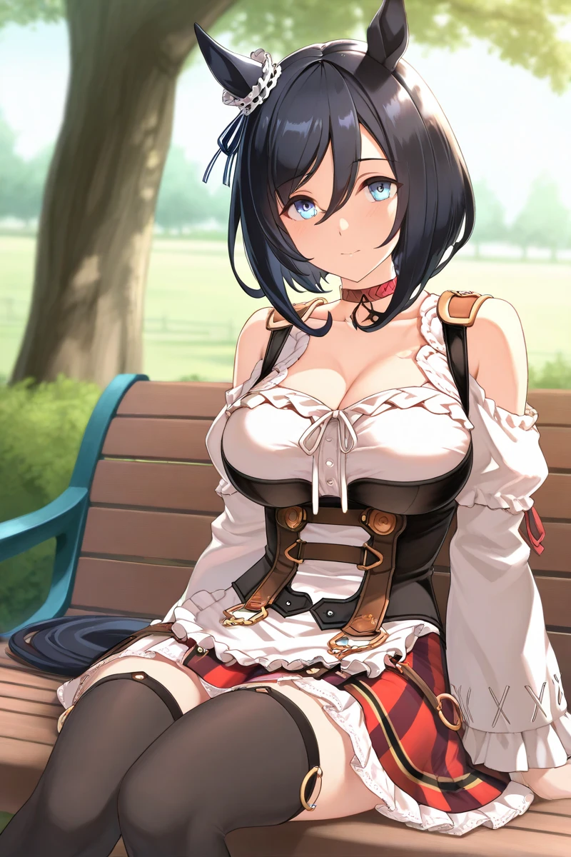 (masterpiece, best quality:1.4),1girl, eishin flash \(umamusume\), detailed face, flat chest, puffy nipples, sitting, miniskirt, skirt lift, no panties, outdoors,lactation,