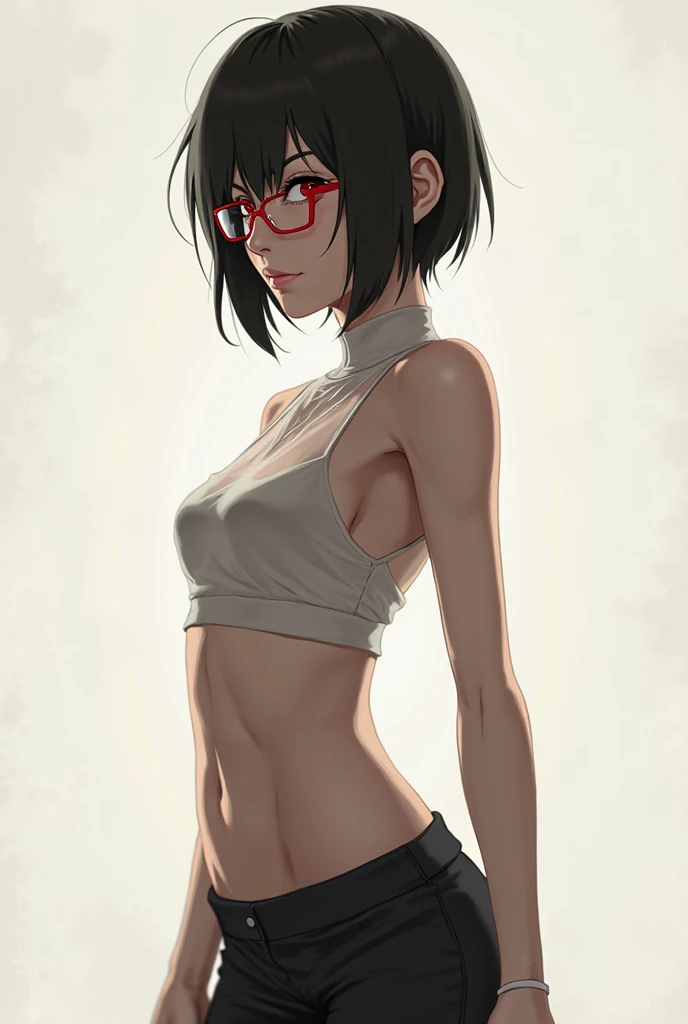 photo of mlp Meowko, RAW, beautiful woman, ((portrait)), ((detailed face:1.2)), ((anime face, anime facial feature, clear skin, glossy anime lips, clear skin), (short messy lesbian haircut, brunette: 1.55),  (perfect proportioned body, Strong, muscular, narrow waist, narrow hips, skinny, large breasts), arched back, (revealing clothing, wearing tight ripped black shirt, choker, short shorts, thigh high stockings, plaid b&w sneakers: 1.5)), sitting on a bench, (high detailed park with cherry blossoms: 1.3), (realistic photo, best quality, detailed), (8k wallpaper), (cinematic lighting, beautiful light, (noon:1.25)) (sharp focus, intricate)