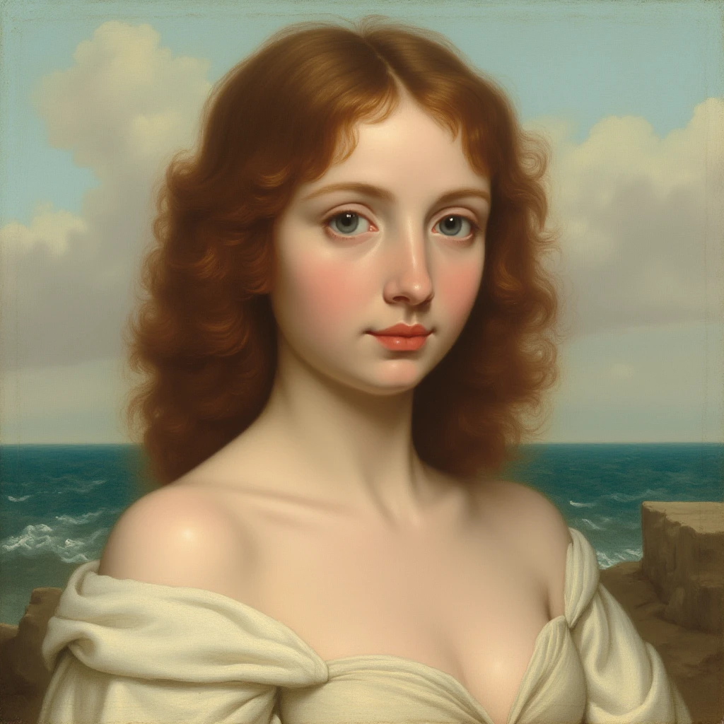 Very detailed, The Birth of Venus, naked