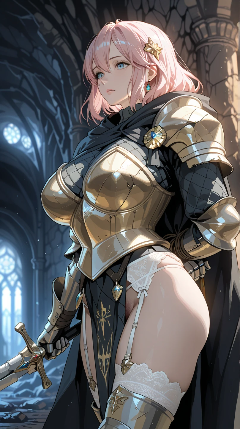 NSFW, uncensored, One girl, One strong, heavily armed man, Two people having a party, Light carmine hair, Yellow Eyes, Braiding, french Braiding, Long Hair, Twin tails, Both sides up, Sweat, Sweatで濡れて透ける白い布, Hot body, Glowing Skin,
Smile eyebrows, Bright red face, Eyes that are captivatingly erotic, Ohogao opens his mouth and begs for semen, Heavy breathing, Excited hot breath and mouth,
No mask, No anal sex, No peace, Do not bite cloth or strings,
(((Clothed sex))), enormous breasts, (((Very large and saggy breasts))), outside, Fantasy World, An open grassland in the forest,
From the back, (((Absolutely mating press style monster cock insertion and a lot of semen poured into the vagina creampie sex, The man presses his huge, bulging testicles against her, and the woman's face is filled with semen by his monster cock, and she is surely pregnant.))), White dress style armor, Katana with sheath on left hip, 基本的に白いleotard風の革鎧は胸元が開いたドレス風のデザインでその革鎧は彼女の胸を押し上げるように着用されている, Over that, a hard metal breastplate mail is worn to encase the large chest.,
Wearing hard metal armor with light pink trim around the edges, He was wearing sturdy white metal armor and gauntlets from his arms to his fingertips.,
Legs are made of full metal plate armor, Place々The gold decoration is used as an accent.,
The pleated white miniskirt is short enough to reveal her panties and has gold trim and accent colors on the edging.. On top of that, he wears large metal waist armor that can hold multiple cross belts on both sides of his waist to secure his weapons.,
A katana in a sheath is worn on the left hip., Several leather pouches on the right hip, A leather bag large enough to hang from the hip is attached to the back of the waist.,
(((Clothed sex))), (((コスチュームはoutsideさずオーバーハイニーソックスを履いている))),
A man's monster cock will never be inserted into his ass,
From the back,
The heavily armored, muscular man was close to her, his hands around her waist, and they were pressed together., The strong man is taller than her., なのでFrom the backがっしりと太い腕で彼女の腰に手を回して掴み下腹部も抑えて自身に抱き寄せる, The man's trousers are already bulging and she rubs them with her hand to check his erection., She blushes and gives herself to the man., The guy grabs her thighs and spreads her legs for a mating press style sex session., The burly man takes off his pants, grabs the rod of his long, thick, spear-like monster cock, and thrusts it in and out of the entrance to her vaginal hole with its glans., The connection is clearly visible to the viewer., Every time the glans goes in and out of the vaginal hole, the labia majora and the opening of the vagina get caught by the glans and are rolled up, rubbing against the opening of the vagina repeatedly, making a sticky, watery sound., When her cervix descends and she starts kissing the man's monster cock, she lowers her hips even further and thrusts it deeper into her vagina., The man begins to feel the urge to ejaculate and begins to pour a large amount of semen into the hole in her uterus, and the intercourse continues with creampie., After a lot of creampie sex with a mating press, the monster cock made her irrumatio with her mouth and drink the semen stored in her testicles., She also had the most amazing orgasms from mating sex and oral sex.,
After the guy gives her a massive creampie in mating press style, the crowd starts to cum all over her body.,
break covered navel, elbow gloves, gloves, leotard, Thigh straps,
break looking at viewer,
break indoors,
break anal sex, monster cock anal sex,
break (masterpiece:1.2), Highest quality, High resolution, unity 8k wallpaper, (figure:0.9), (Beautiful attention to detail:1.6), Highly detailed face, Perfect lighting, Highly detailed CG, (Perfect hands, Perfect Anatomy),