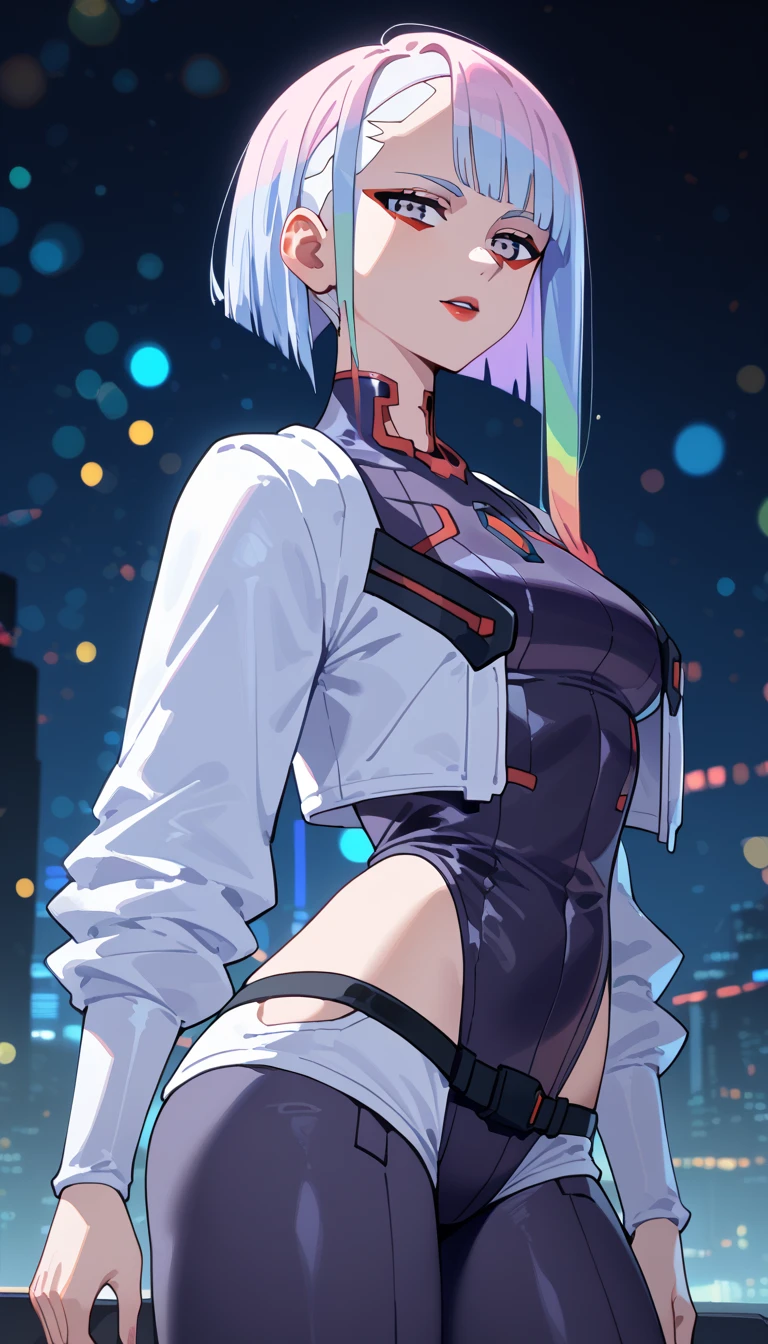 (best quality,highres:1.2),ultra-detailed,realistic,photorealistic:1.37,a beautiful girl (Nekomata Okayu / Hololive) model in a fantasy style,18 years old,long legs,medium breasts,extremely detailed face (with emphasis on azure eyes),She is dressed in provocatively erotic outfits that emphasize her slender sexy body,bent down, lifting her ass to the top,more sexy pose,illustration,colorful pop art style,dynamic lighting,neon colors.Nsfw