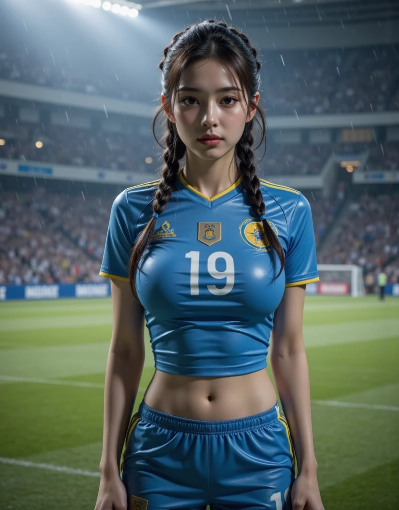 ((portrait)), (1 milf:1.37), 58 years old, ((lines and wrinkles:1.37)), ((facial wrinkles:1.37)), (Beautiful high resolution 32k, Absurd art), woman with chubby body, japanese woman, stand, fat body, flabby stomach, heavy chest, ((volleyball player)), Tempting, ((in a huge arena:1.37)), above the knee shot, face focus, Depth of written boundary, (red uniform), ((Volleyball short sleeve uniform:1.37)), ((bloomers:1.37)), supporter, Chest does not emphasize, (highest quality:1.4), 32K resolution, (realistic:1.5), (Super realistic:1.5), High resolution 32k UHD, (masterpiece:1.2)), (Improvement of quality:1.4), finely,(very beautiful facial details), (Highest quality realistic skin texture:1.4), (perfect anatomy:1.2), precise fingers, Super detailed, symmetrical eyes, look up at the audience, (oily skin:1.37), ((plump face)), (bulging cheeks), (lipstick:1.1),(eyeliner:1.05), (mascara:1.05), (eye shadow:1.05), ((A good eye for quality:1.2)), (tired, sleepy and satisfied:0.0), (beautiful lips:1.33), (Great nose:1.2), (glamorous body), (big breasts:1.2), (Glamour lower body), (brown hair, ponytail, wavy hair, asymmetrical bangs:1.37), dissatisfied face, light shines in, Light and shadow are clear, Professional Cinema Lighting,