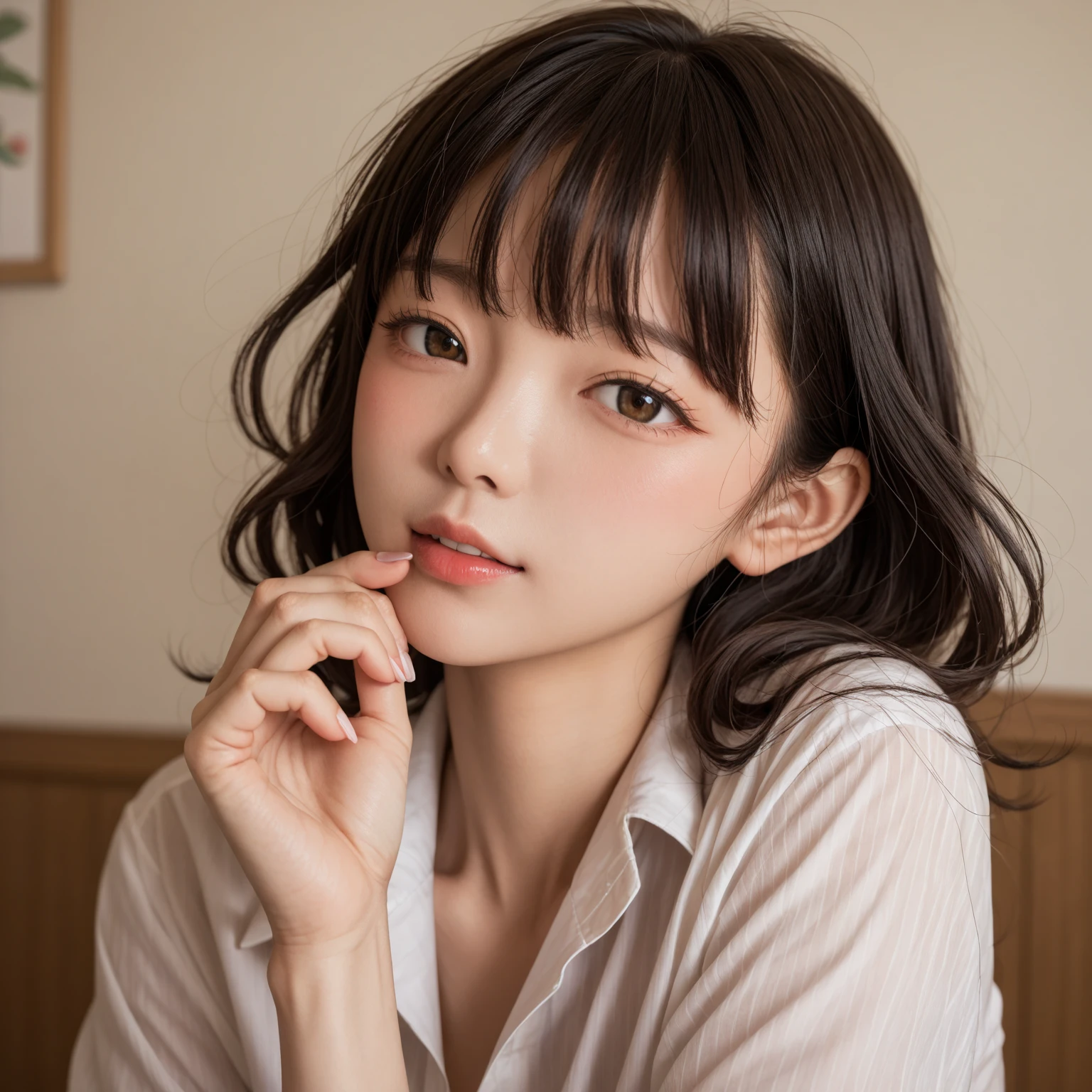 Best Quality Detail:1.2, realisitic, 8K UHD, hight resolution, 1girl in:1.2, The ultra-detailliert, High quality textures, intricate detailes, detaileds, Very detailed CG, High quality shadows, Detail Beautiful delicate face, Detail Beautiful delicate eyes, depth of fields, Ray traching, in her 20s, Pretty Kpop Girl, Korean Urzan Face:1.1, Slender face, ulzzang -6500-v1.1:0.6, pureerosface_v1, gloweyes, teak, Glossy lips, perfectbody, a choker、cleavage of the breast、 Brown hair、poneyTail:1.1, Street, Particle, look at viewr, Photorealsitic:1.4, ultra-detailliert, photos realistic, 4K 8K UHD Full Color RAW Photos, Fuji Film(Medium format:1.2), Hasselblad:1.2, Carl zeiss:1.1, Incredible dynamic range photography(UTIL_Art by Smoose-768:1.1), hight resolution, High pixel count, clear details, crisp image, Natural color reproduction, Noise Reduction, High fidelity, qulity, Software Improvements, Upscaling, Optimized algorithms, Pro-level retouching、((Shibuya, tokyo prefecture))、On the way to shopping、((Fashionable clothes with a very high design))、((Classic tailored suit: Box-shaped tailored jacket and pantsuit、Power dressing))