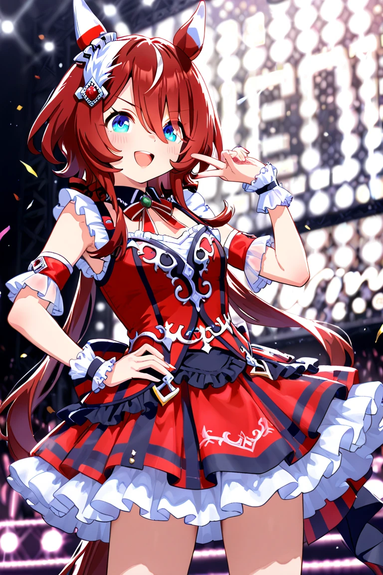 highest quality、High resolution、Detailed Background、Beautiful face in every detail、Teenage beauty、Brightly colored hair、well-groomed eyebrows、Perfect body line、Attractive thighs、Hairstyles that add waves and curls、Fancy eye makeup、Lip Makeup、I'm excited、Blushing、High tension、A big smile、smile、Carnival of Rio、night、
(A girl dancing energetically to "High Tension" at Carnival of Rio:1.5)、
Lots of colorful costumer.々There will be parades and performances、
Ruffled or lacy tops and dresses、Choose items with sweet colors and patterns、Fruit and floral print tops and bottoms are perfect for the carnival atmosphere.、The refreshing colors and cute design make it even cuter.、Items that incorporate ribbons and bows as accents、hair accessory、necklace、Attach a ribbon、
A spectacular parade will be held in a huge facility with a vast stage and seating.、Walk through streets lined with Rio's iconic landmarks、In a dream-like scene, the participants dance wildly and the audience cheers enthusiastically.