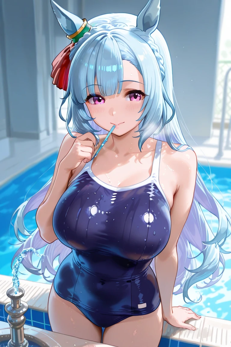 highest quality、High resolution、8K、(huge breasts:1.4)、Beautiful teenage girl、(three women)、baby doll,Wet、Whole body gets Wet、water play spot、water play slide、water play event、sexual expression、smile、ponytail、flashy hair color、Show 1&#39;~ side、emphasize cleavage