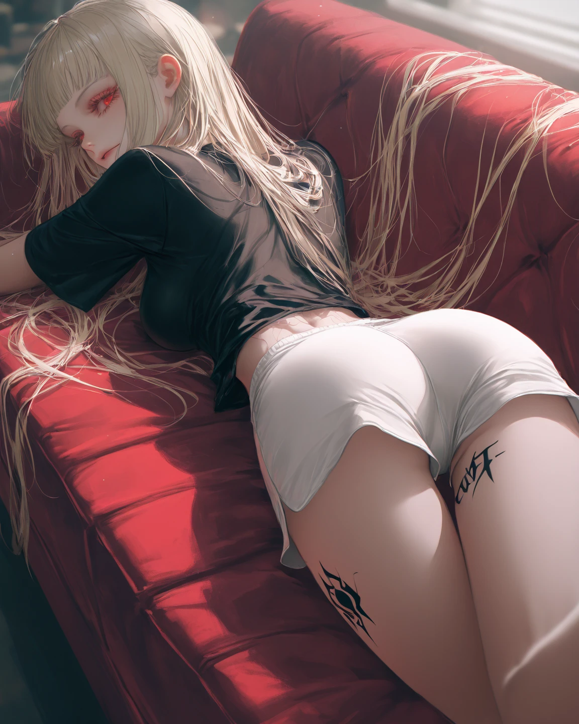 Hot Girl, White Hair, Hairy Ears, Fishnet Socks, Sex