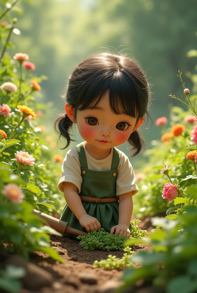 there is a in a red and white dress holding a bouquet, girl in flowers, picking flowers, holding flowers, picking up a flower, girl standing in flower field, girl standing in a flower field, flowers on heir cheeks, girl in a flower field, portrait of girl in flower field, girl walking in forest, girl with a flower head