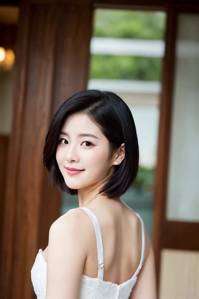 1girl, idol, model, depth of field, photo, film, face, skinny, smile, collarbone, teeth, movie, camisole, selfie, night,
