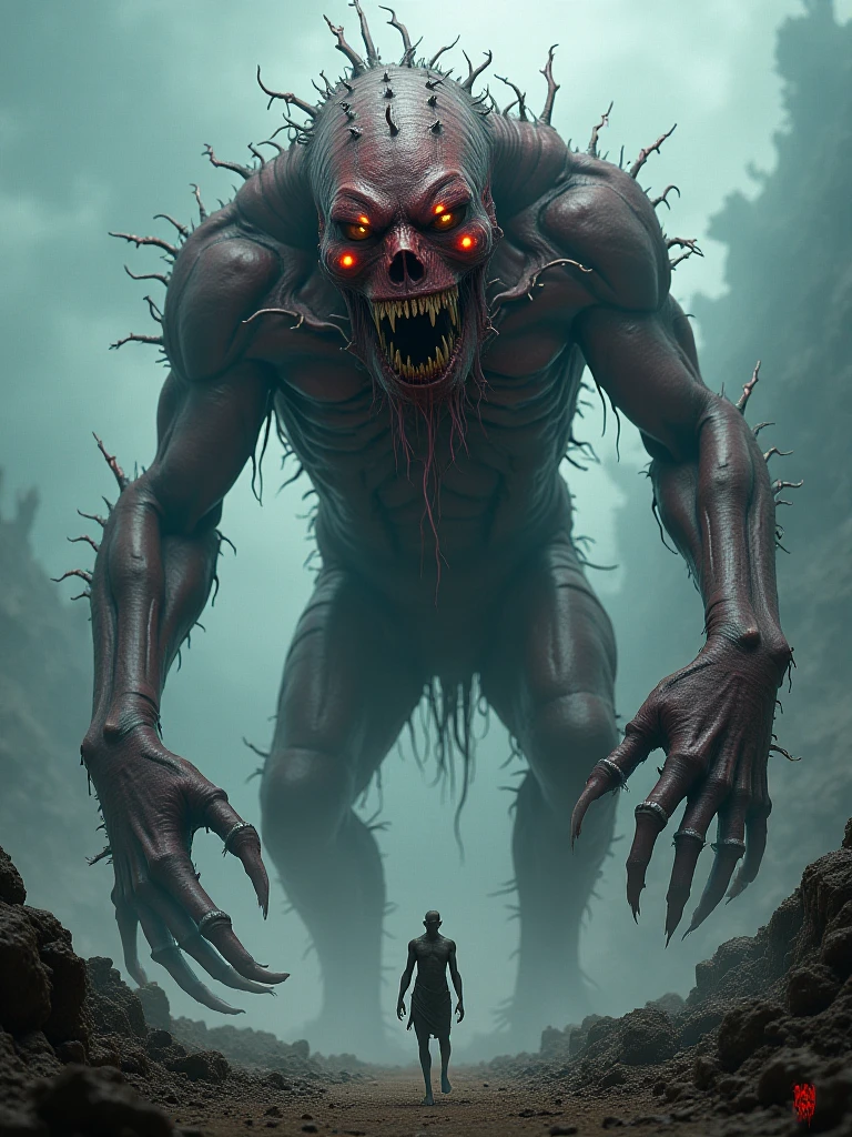 Score_9, score_8_up, score_7_up, fleshtones, (body horror:1.1), human face, insect mandibles, sharp teeth, twisted and mangled body, sewn together, reanimated, fleshmutant centipede, segmented body, preying, stalking, dimly lit flash photography in the dark, swarms of insects, concept art, realistic, dark theme, low light, detailed background, textured flesh