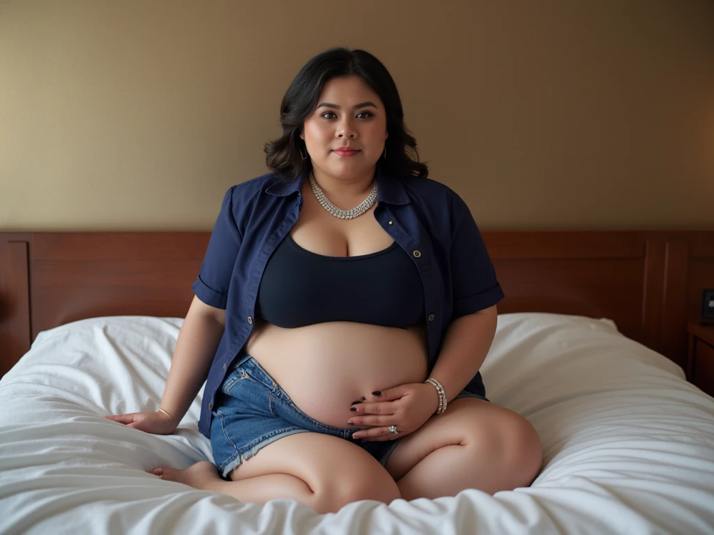 Extremely pregnant Paraguayan girl