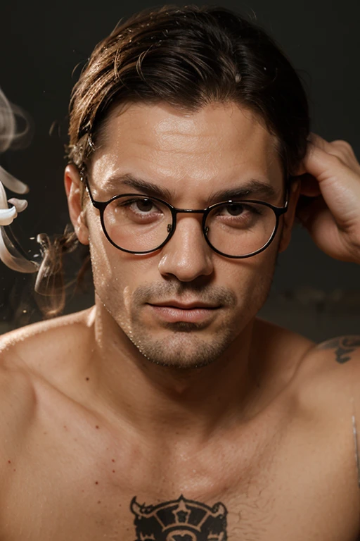 3.5

Sign up
Create a  man with my description 
ChatGPT
Sure, describe yourself, and I'll help create a character based on your description!

He is tall 1.80 
A man who is tall is 1.80 meters tall, has short, straight brown hair, is muscular, has white skin, a deviated nose, wears glasses and a chain as a necklace, has a tattoo on his left arm of a marijuana jellyfish, and has a mole above his lip. He is 30 years old and very flirtation