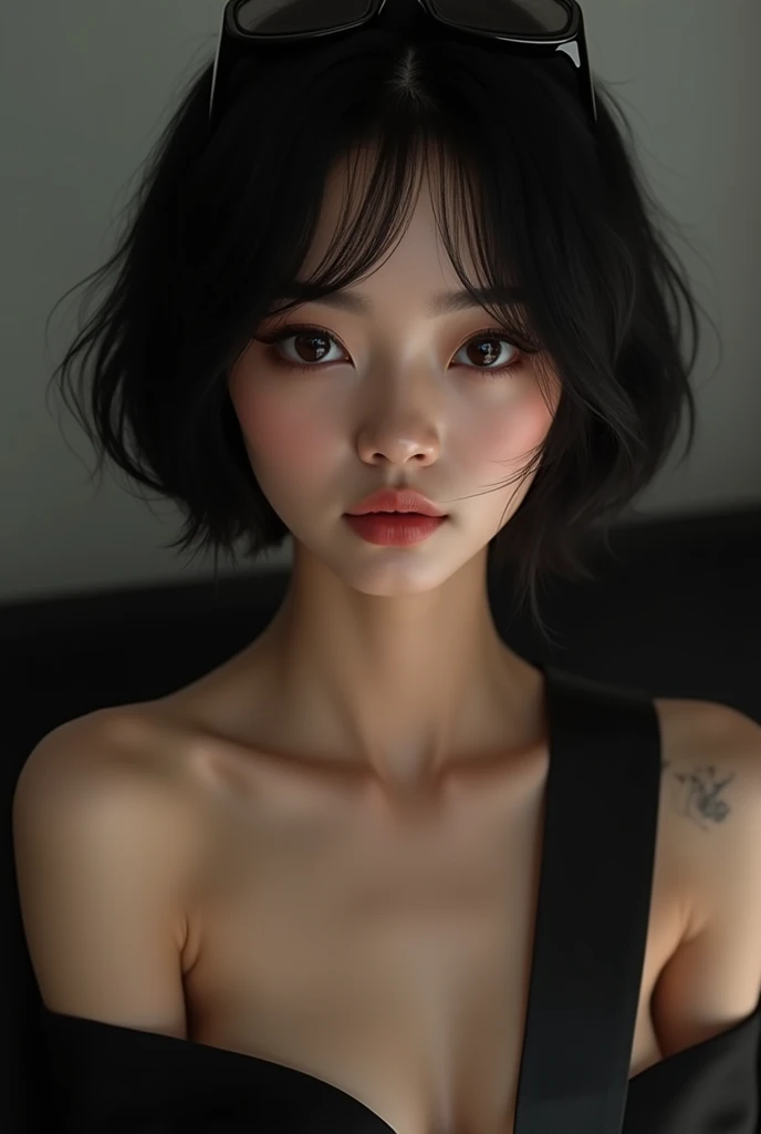 Femboy with a collar around his neck 