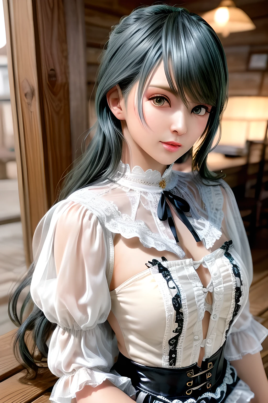 1 girl,in a two-piece wedding dress,beautiful detailed eyes,beautiful detailed lips,extremely detailed eyes and face,long eyelashes, character,two-piece wedding dress,white gown,detailed lace trim,(best quality,4k,8k,highres,masterpiece:1.2),ultra-detailed,(realistic,photorealistic,photo-realistic:1.37),elegant,traditional wedding attire,fancy hairdo,big bow on the back of the dress tamaki