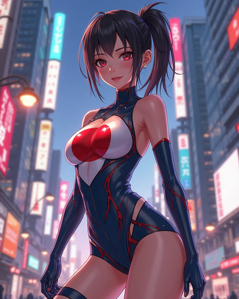 top-quality、Full limbs、complete fingers、1girl in、((one beautiful women、独奏))、Woman with dark hair、Medium hair、straight haired、busty lady、A big smile、Naughty Poses、Evangelion's red full-body plug suit、Pilot Evangelion、cockpit