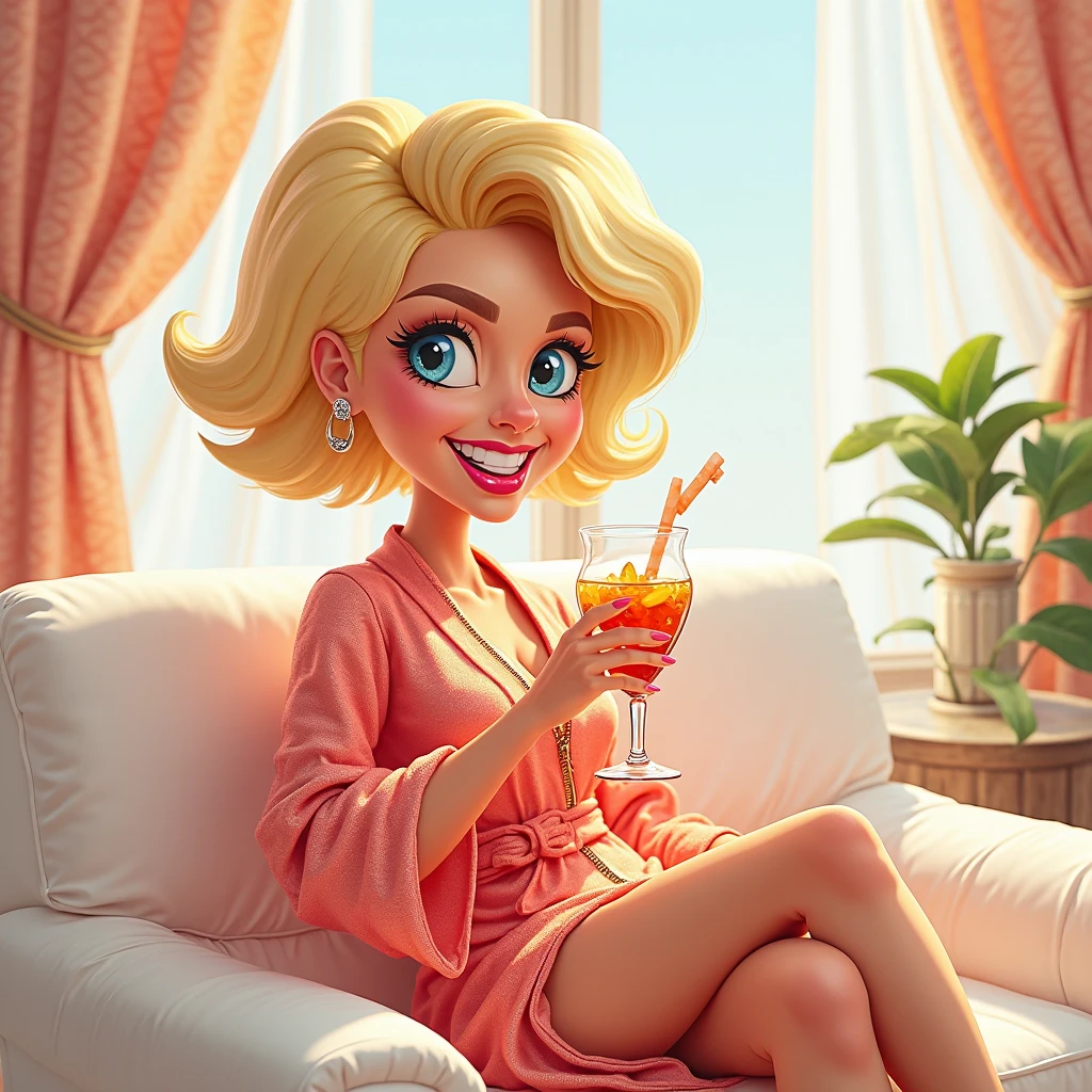 (masterpiece, soft lighting, high resolution, realistic) girl, pinup pose, (black dress), slender, small boobs, light hair, wide eyes, seductive smirk, <lora:Mirage:0.6>, <lora:weight_slider_v2:-0.5> <lora:CumOnTongue:0.8> cumdrip, cum on body, cum on hair, (sitting on a bright red bed in a hotel room), ((holding up a mimosa))