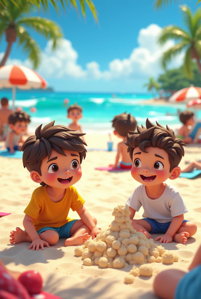 2 brother on the beach