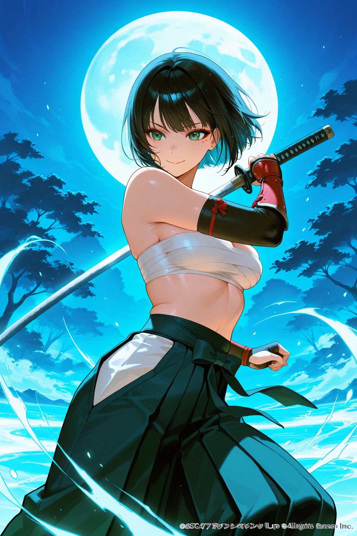.2), hollow eyes, purple eyes, looking at viewer, heavy breathing, smirk, upper teeth, lips, outfit-tsubaki, breast curtain, red skirt, red sailor collar, elbow gloves, 1girl, ass, sword, weapon, looking_at_viewer, looking_back, solo, breasts, lips, katana, "glow effects, godrays, Hand drawn, render, 8k, octane render, cinema 4d, blender, dark, atmospheric 4k ultra detailed, cinematic, Sharp focus, big depth of field, Masterpiece, colors, 3d octane render, 4k, concept art, trending on artstation, hyperrealistic, Vivid colors, extremely detailed CG unity 8k wallpaper, trending on CGSociety, Intricate, High Detail, dramatic
