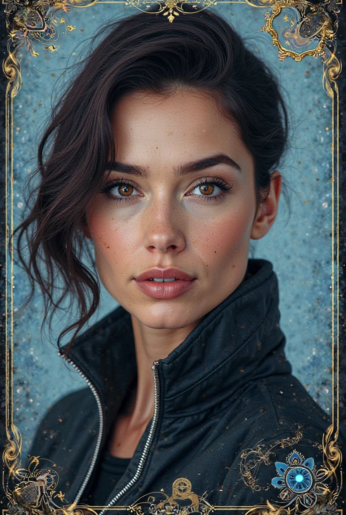 Mixed eclectic beauty in beautiful bright Cinematic scene obscured by Tectonic crater, High fashion portrait seen