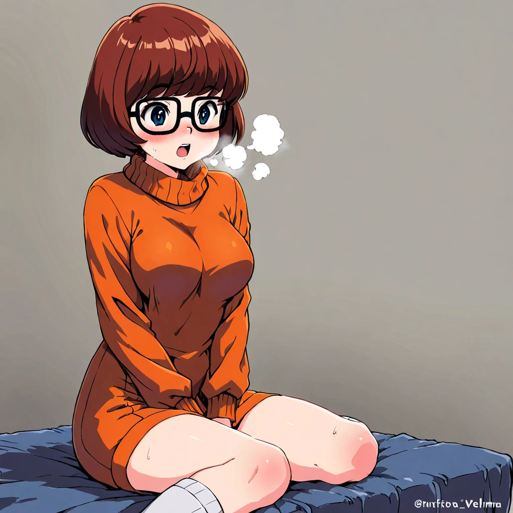 Velma ,fitted dress,hot breathing 
