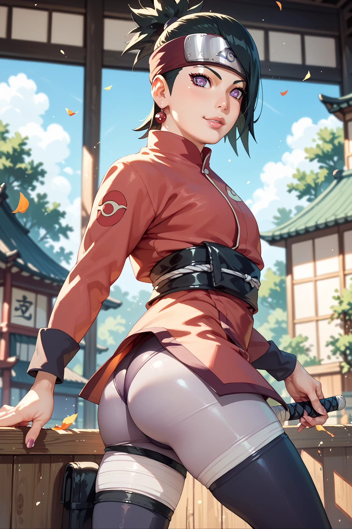 Hyper realistic super detailed sexy woman, Une fille confiante, NSFW (en anglais seulement), Very detailed, expressions faciales sexy, seductive facial expressions, [:(Face detail: 1.4): 0.4], 16K resolution, 4k resolution, dinamic lighting, High definition resolution, (sexy pose, Position attrayante), (hyper realistic: 1.4), (back light: 1.2), (Nuit: 1), (pleine hauteur: 1.8),(contrasting background: 1.5), (Anatomy of the hyperrealistic arm), (Hyperrealistic anatomy of the legs), (peau propre), (lighting cinematic: 1.7), (intime), (Technologie NVIDIA RTX Ray Tracing), (Anatomy of the hyperrealistic arm: 2), (Ventre plat parfait), (image couleur),Create a masterpiece in 4K resolution, ultra-realistic, and extremely detailed, Featuring a skillful and enigmatic Kunoichi in a stealthy mission. The kunoichi is the central character of the work, exuding a sense of mystery, agility, and martial prowess as she operates in the shadows.

The kunoichi is dressed in a traditional ninja outfit, An elegant and black outfit that allows him to move silently and remain invisible in the night. His face is concealed by a ninja mask, leaving visible only his piercing and determined eyes. Her hair is tied in a bun, and she carries a variety of ninja weapons, tels que shuriken.

The environment is a moonlit night, set against the backdrop of a traditional Japanese village or dark forest. Lighting is low, cast shadows that Kunoichi uses to her advantage. It can be perched on a roof, tapi dans les arbres, or melt into darkness in the accomplishment of one's mission.

The kunoichi's actions reflect his ninja skills. She may be infiltrating an enemy stronghold, Deactivation of guards accurately, or retrieve a precious scroll. His posture and body language exude stealth, and his eyes reveal his unwavering concentration