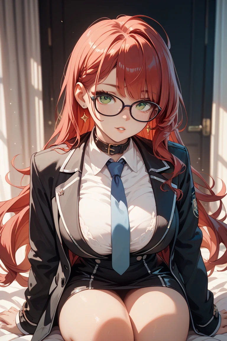 Yaya Miko Genshin very hot seductive in a business suit with glasses high detail erotica porn art 3D