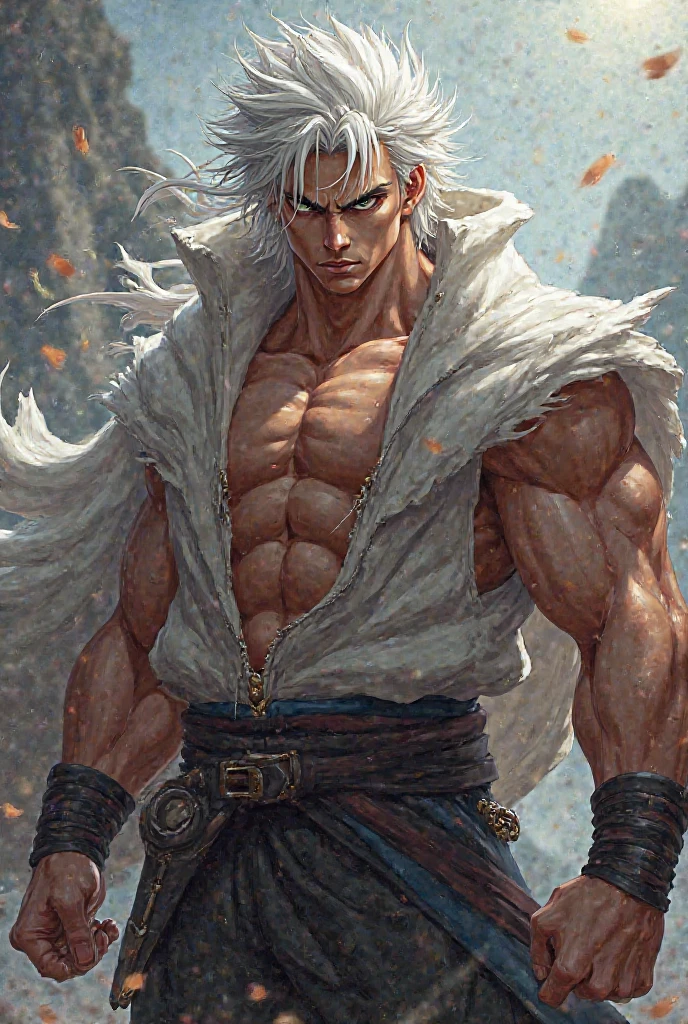 (masterpiece),(highres),(intricate details:1.4),extremely detailed,(illustration:1.2),8k,photorealistic,exquisite,,aged,elder male lion ,muscular,(bishop :1.7),(Ancient Greek mythological style;1.8),(loose white robe:1.6),manhood,safeguard,(white hair:1.3),long hair,long white beard,scar,(badly damaged:1.7),(a sword piercing into his chest:1.9),(bulging crotch:1.8),(homosexual),(naked upper body:1.7),(a serene face:1.9)