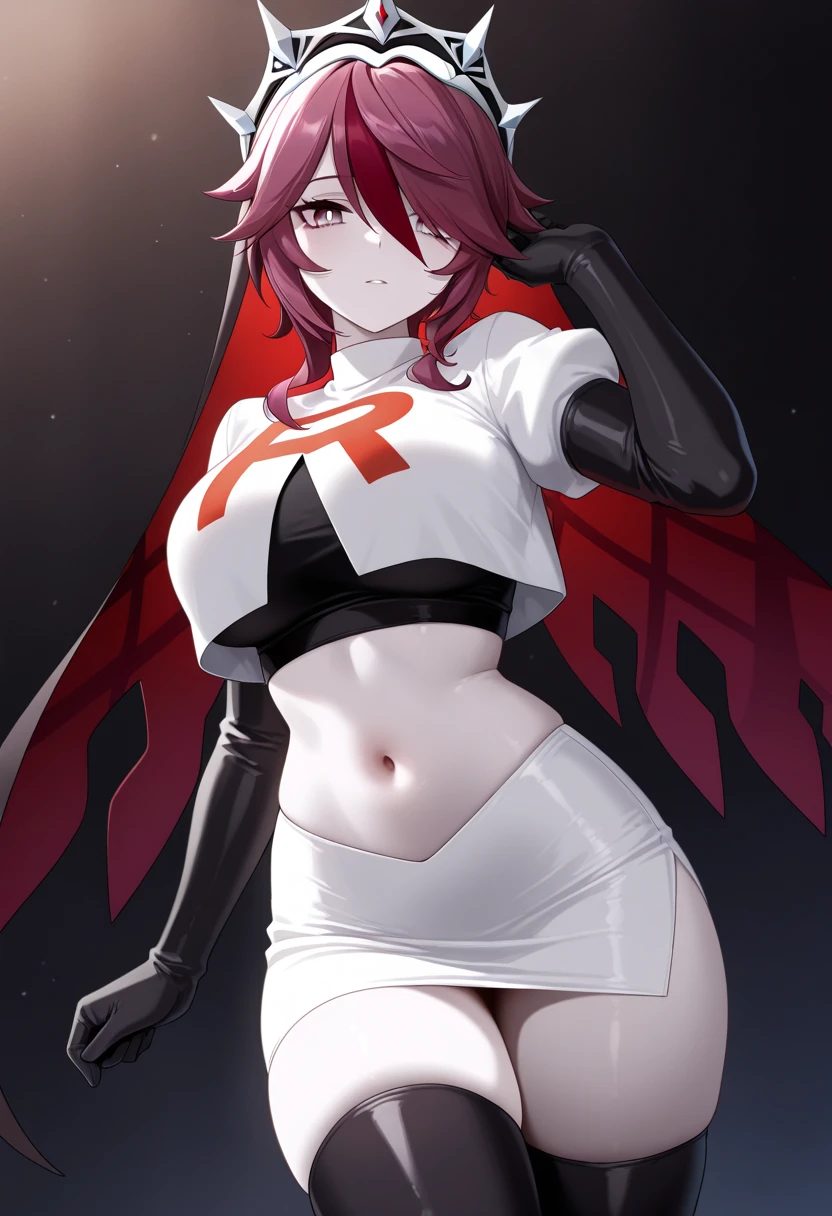 anime girl with red hair and a white shirt and black shorts, seductive anime girl, female protagonist 👀 :8, badass anime 8 k, demon anime girl, rias gremory, androgynous vampire, beautiful alluring anime woman, cushart krenz key art feminine, rin, akane owari danganronpa, shalltear bloodfallen