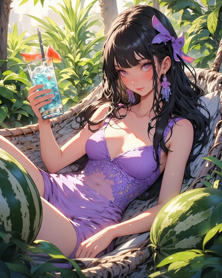 A girl drinking coffee sitting on the table 