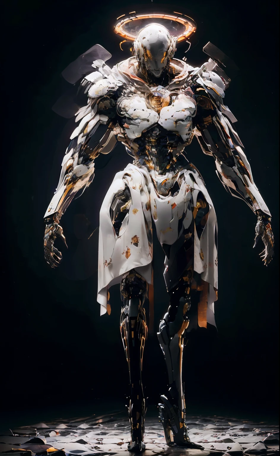 (cara delevingne), ((((((1 muscular angel girl)))))), (((huge upper body))), long hair, ((((huge angelic wings))), (((intricate ornate angelic full body armor))), ((((full body front view)))), (((perfect hands, perfect fingers))), (((tarot style background)))