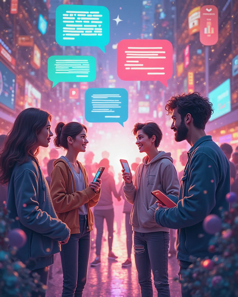 Horizontal images of digital communication