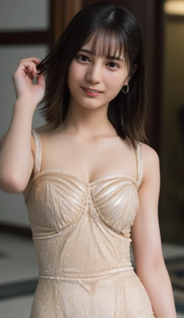 Highest quality, Super detailed, masterpiece, 16K, bar, old woman, smile, Sitting, ((Spread your legs:1.15)), View your viewers, Long Hair, Wavy Hair, Brown Hair, Big eyes, Pale skin, Wrinkles Skin, Detailed face, Detailed skin, glamorous, Sensual, Blue high slit dress, Earrings, necklace, (High heels), mole, Delicate facial features, Curvy, Elderly, Japanese, internal, in the bar, With sofa, At night, Ultra-realistic photos, Surreal Photography, realism, Real person, Cowboy Shot, from the front, Wide View, Wide Shot, intense Wide Shot, extreme Wide Shot