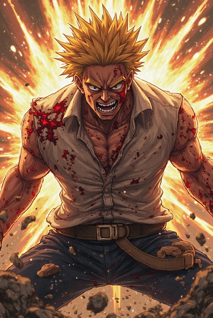 Um Super Saiyajin Zombie, No meio de uma guerra zumbi, sangue coagulado, sangue, Blood Sparks, horror, 12k