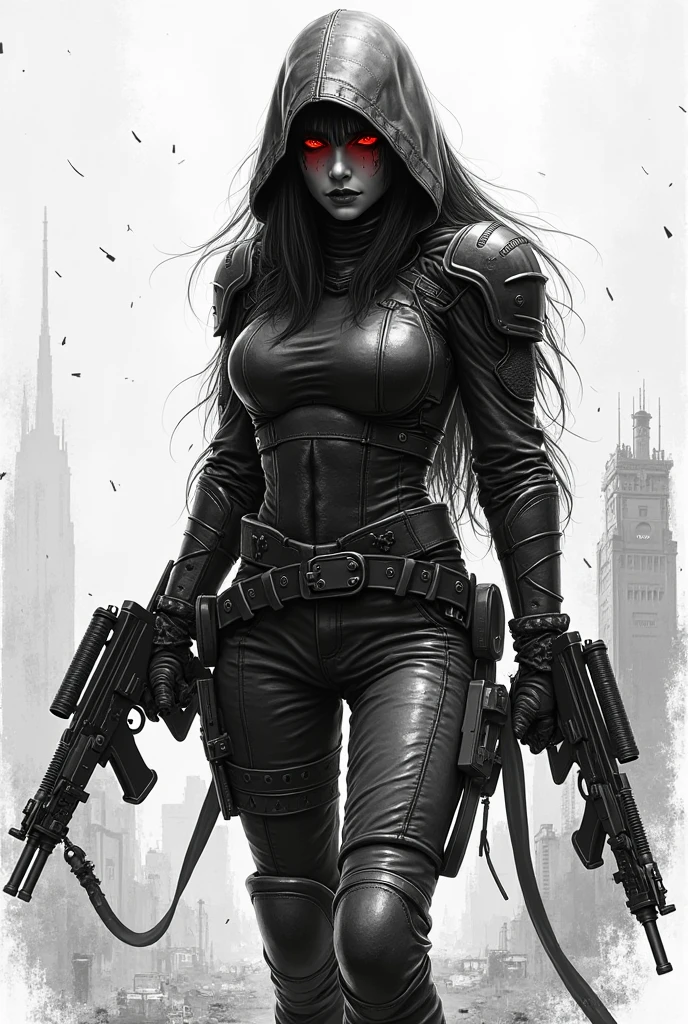 Woman Hero, strong, full body, soldier uniform, black mask, silver gloves, seated, comic style, colorful comics style, [black lines outline 0.8], professional art drawing for print, high definition, 8k