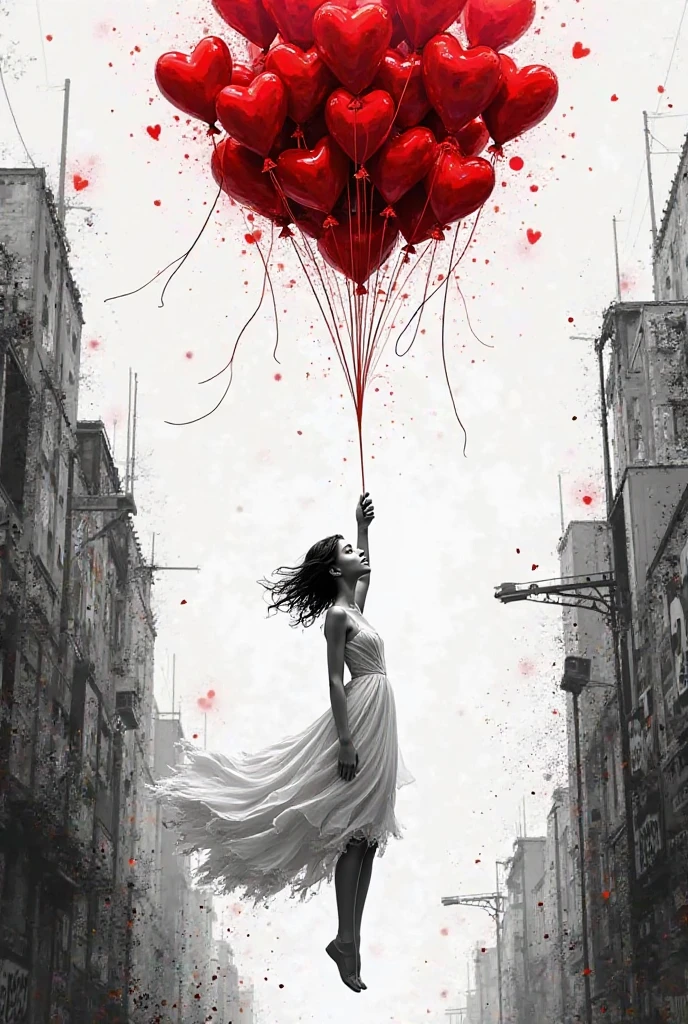Rock, jump, cliff, falls to the bottom, young woman, sea, ,someone is holding a red object in their hands (Heart) to the streets, nuclear art, Red selective coloration, Chris Friel, Dirk Dzimirski, inspired by Alfred Eisenstadt, inspired by Storm Thorgerson, Strong contrasts, Twin Towers, Misha Gordin, Steve Brodner, 9/11, 9 / 1 1, William Berrah