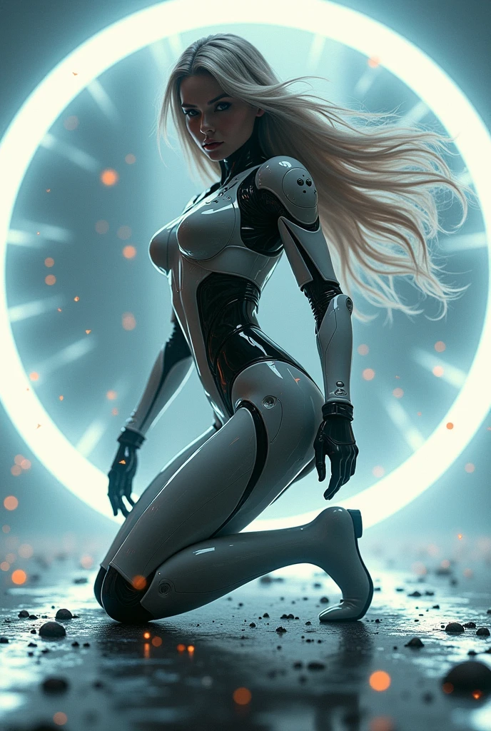 ((melhor qualidade)), ((obra de arte)), (detalhado:1.4), 3D, uma bela figura feminina cyberpunk com cabelos grossos, light particles, energia pura caos anti-tecnologia, HDR (High-range dynamics), rastreamento de raio, NVIDIA RTX, Super-resolution, Irreal 5, underground dispersal, PBR TexturingPost-processing, Anisotropic filtering, Profundidade de campo, Maximum clarity and sharpness, Texturas multicamadas, Albedo e mapas especulares, Surface shading, Accurate simulation of light-material interactions, perfect proportions, Octane rendering, Duotone Lighting, Grande abertura, ISO baixo, White balance, Rule of Thirds, 8K CRU, from behind