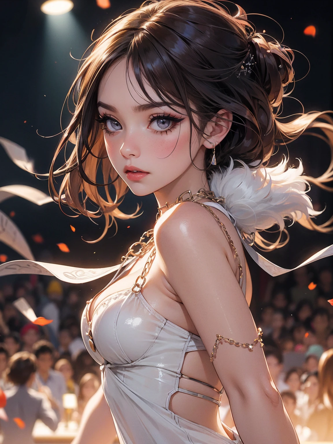 dynamic full-length pose,  Banksy Art,Kelly Brook , freedom, showering, digital illustration art, comic style, perfect anatomy, centered, approaching perfection, dynamic, Highly detailed, aquarelle painting, Artstation, Concept art, Smooth, sharp-focus, illustartion, art by Carne Griffiths and Wadim Kashin,little chest,Lonely anime girl in full length pose and stylish clothes, Short pastel hair with a hime haircut and bangs, Heterochromia, perfect anatomy, centered, approaching perfection, dynamic, Highly detailed, Character Sheet, Artstation, Concept art, Smooth, sharp-focus, illustartion, artist Kim Jong-gi,, artgerm, , Sasha Yakovleva, loish, by Jeremy Mann, full length, Lightning-fast wave, Beautiful anime watercolor painting ,Dripping paint by Tim Okamura, Victor Nizovtsev, by Greg Rutkowsky, Noah Bradley. Trending in art station, 8K, Masterpiece, , finely detail, , intricate detials, Illustration of the golden ratio,Monochromatic green background, Best Quality, hiquality, hight resolution, Best Quality, High-resolution correction, Bright, Amazing lighting, detail enhancement::Style Only Zuul от Valerio "Drillrijk" Buonfantino at ArtStation::2.9 ,( a handsome female )), ((独奏)), ( Detailed eyes and detailed face:1.3), (T-shirt or dress:1.3), (beautiful and clear background:1.2), (Extremely detailed, Ultra-detailed, better shadow:1.1), large breasts, bare shoulders, Flowers and petals, , (whitebackground:0.5), (illustartion :1.1), (Very beautiful and beautiful girl:1.1), (perfect details:1.1)style of::Jae Li ::2.9 --Quality ,Illustration Style, fantastic paintings , black with straight hair and flowers ,with jeans and a white T-shirt or dress, a handsome female, Black relief around the painting,Passionate pianist lighting a fire on a grand piano, Raging Fire, nightcore, finely detail, expressive, Dark contrast, Paper style, frank, McFly