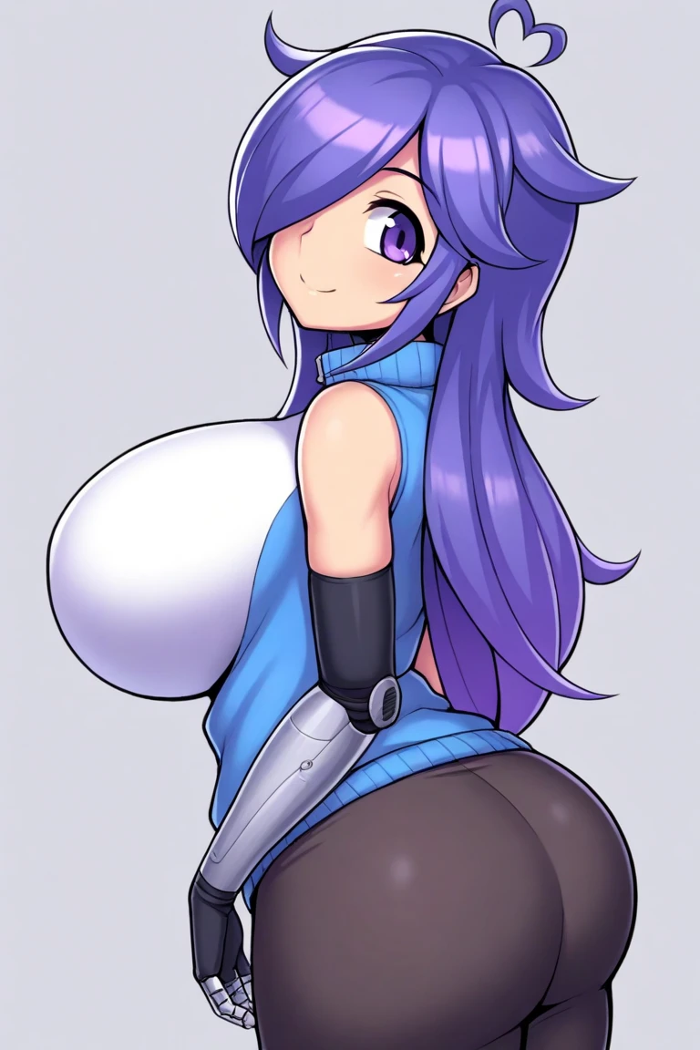 Stocking anarchy, topless, nude, nipples, large breasts, ahegao, upper body, closeup, looking down, pov
