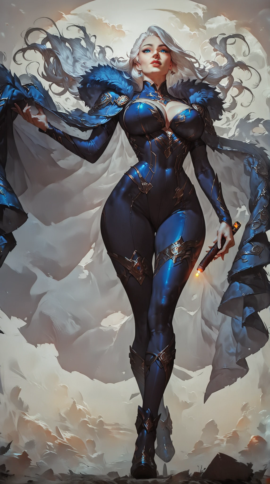 Un primer plano de una mujer con un vestido blanco posando para una foto, Arte detallado de alta calidad 8K, Fanart Mejor ArtStation, Fantasy art style, piel blanca brillante, WLOP RossDraws, Piel blanca brillante, Arte WLOP, inspirado en WLOP, Diosa del anime, 4 k detail fantasy, WLOP y Rossdrew, Arte detallado del anime digital, (convexo Dedos camello) , (seaArt 2.1), (hermosos ojos azules) ,(fondo piedras grandes volcano negro:1.4) ,