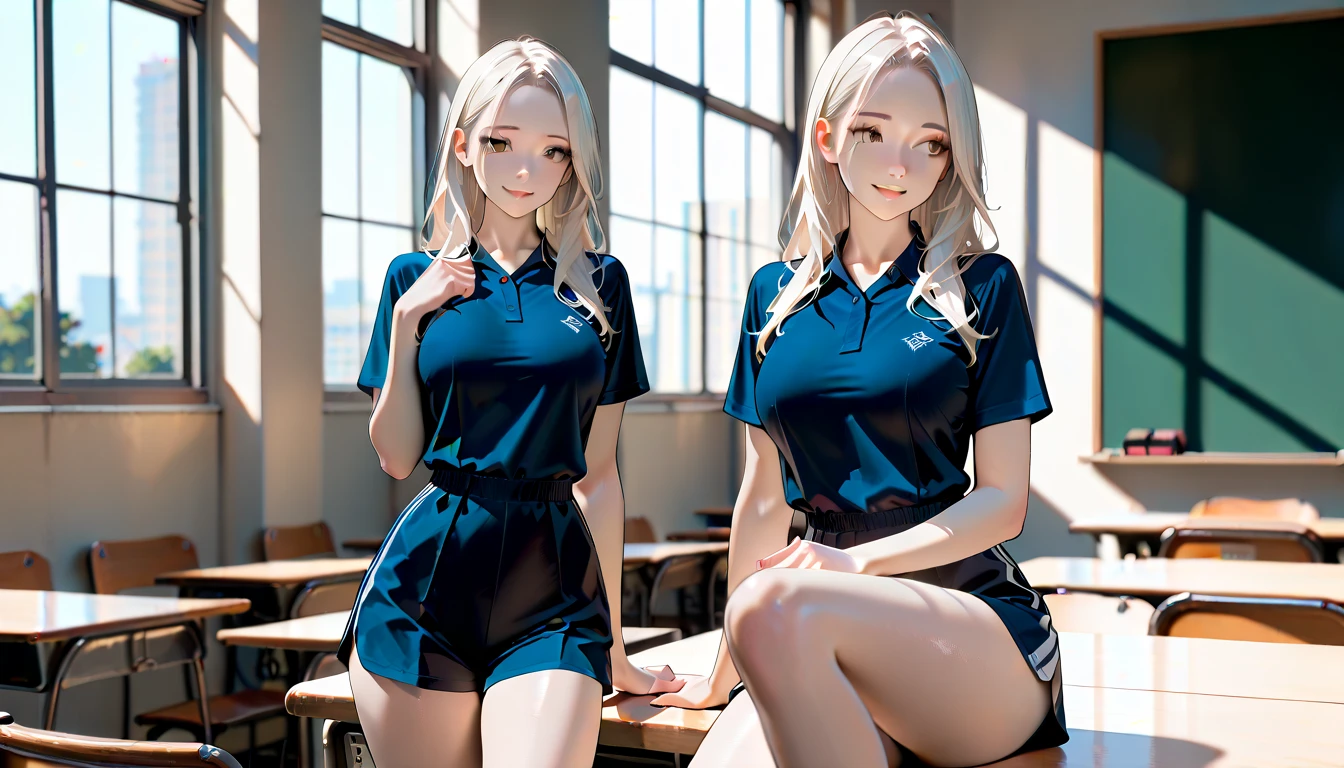 Blonde、Beautiful young woman、School Swimsuit