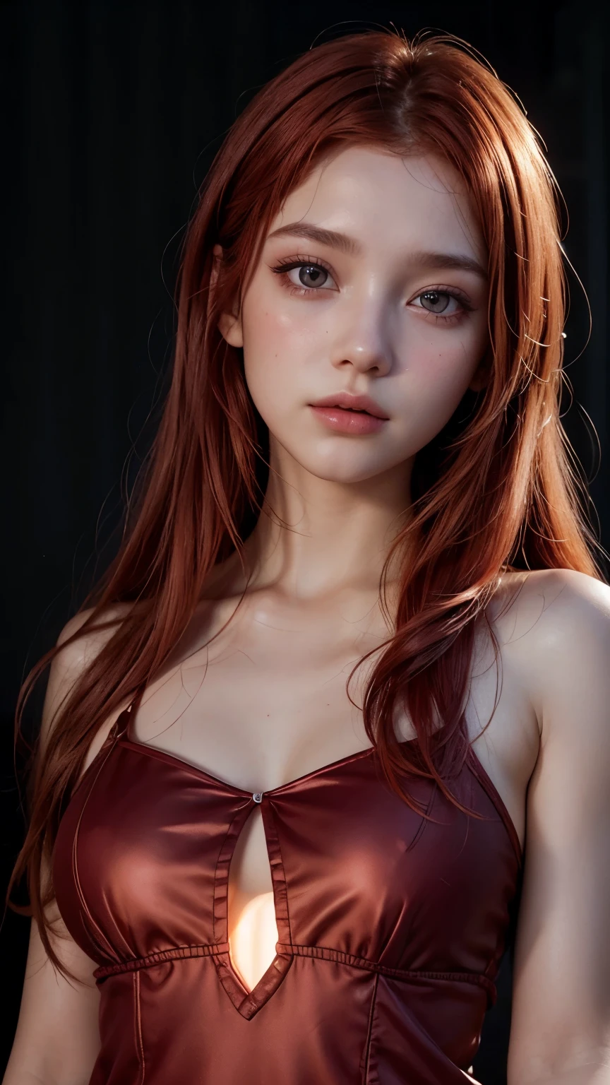 Just ultra-realistic feminine and sexy mouth in red color