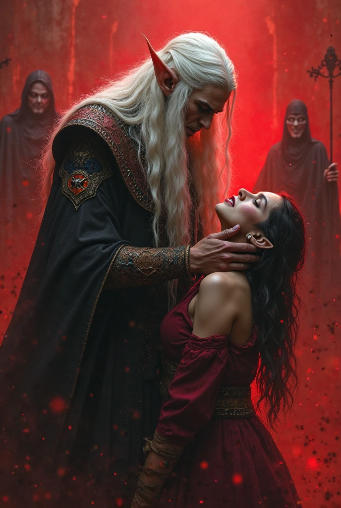 A GOOD WIZARD TIES A WITCH WITH A RED CLOTH
