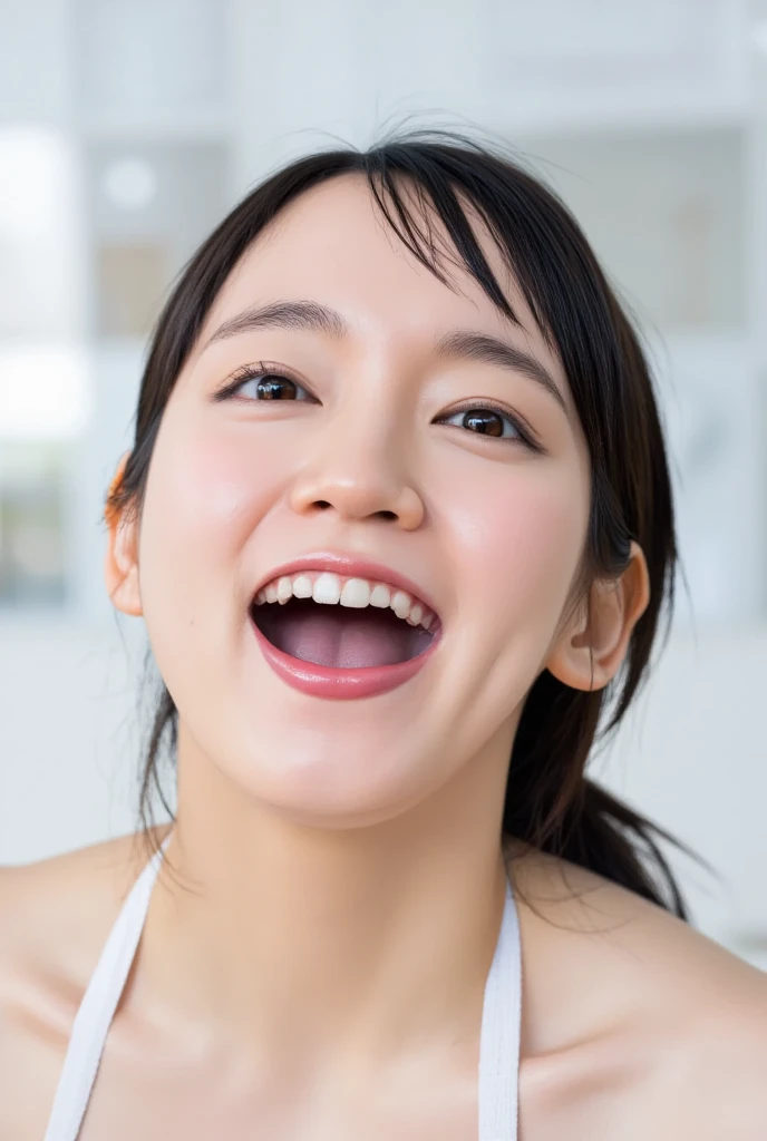girl, face, Japanese, Big Mouth, Oral, Open your mouth, front, large Open your mouth
