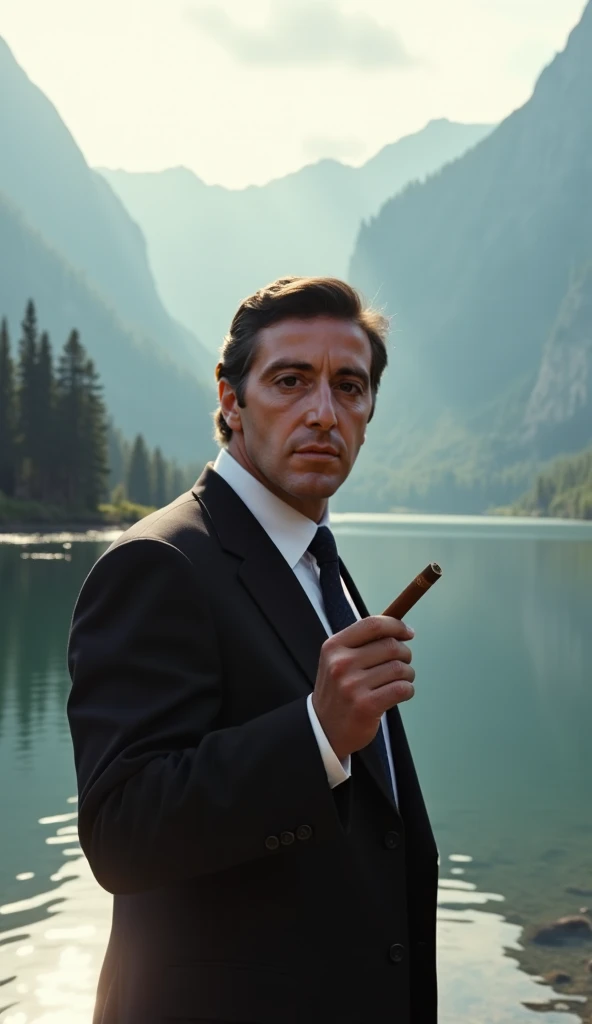 Johnny starts coughing suddenly after smoking too many cigarettes. His eyes widen in panic, and he drops the cigarette. The park setting remains, with birds flying in the background.