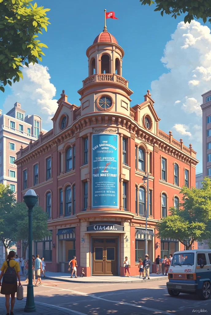 A Pixar-style 3D illustration of a downtown weight loss clinic with a character in the foreground.