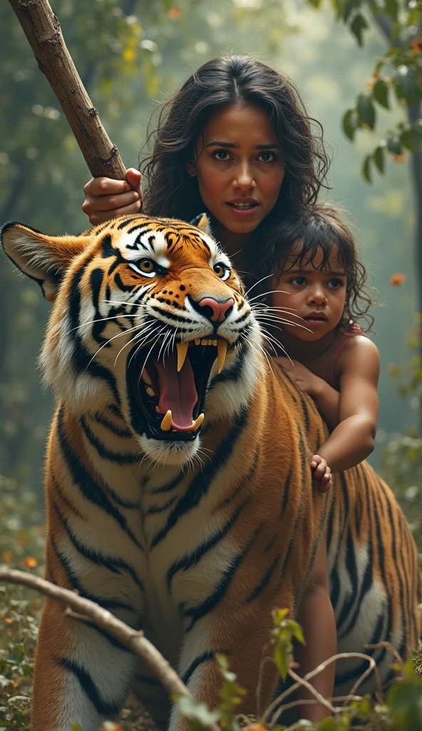 A giant wild saber-toothed tiger protects a beautiful primitive girl
(Master parts: 1.5) (photorrealistic: 1.1) (bokeh) (Best quality) (The skin、pores、Detailed texture of hair: 1.1) (complex) (8k) (hdr) (Wallpapers) (Cinematic lighting) (sharp focus )