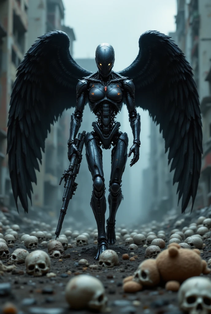 Award winning digital oil painting, Cosmic horror, Fallen Angel, Glowing light eyes, dark fantasy gothic aesthetic, rule of thirds, perfectly framed, by photography by ((Tye Martinez)) and ((Ihei Kimura)),(( neo-cyberpunk renaissance horror)), ambient lighting, moody and atmospheric, scorched earth, heroic shot, foreboding colours, offfset noise, nightmarish, decayed skin, demonic, paranormal art, hauntingly beautiful, eerie yet alluring and visually captivating, stunning masterpiece, offset noise, directional lighting, perfect symmetry, in frame, dungeon punk, strange and unsettling, dark post-cyberpunk renaissance art, digital oil on canvas, exo skeleton slightly revealed through decaying skin, album art, post apocalyptic art, neon horror story, trending on artsy, beautiful bizarre, ((dystopian surrealism art)), masterpiece, dramatic and epic composition, volumetric lighting, post apocalyptic decadence, mythical, awe inspiring, dark art, occultism