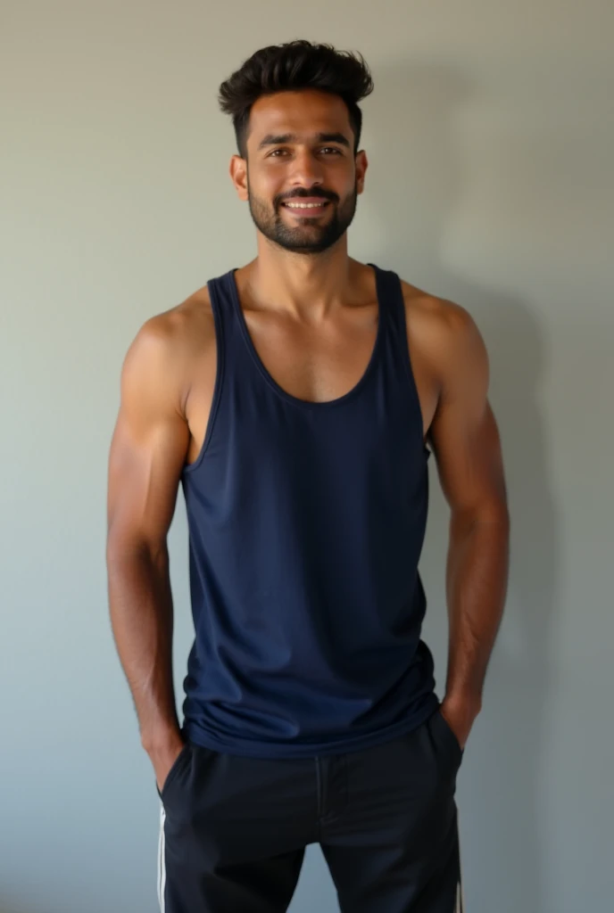 26 year old black guy mathys with muscles and bald head with a thight muscle tshirt and shorts in miami
