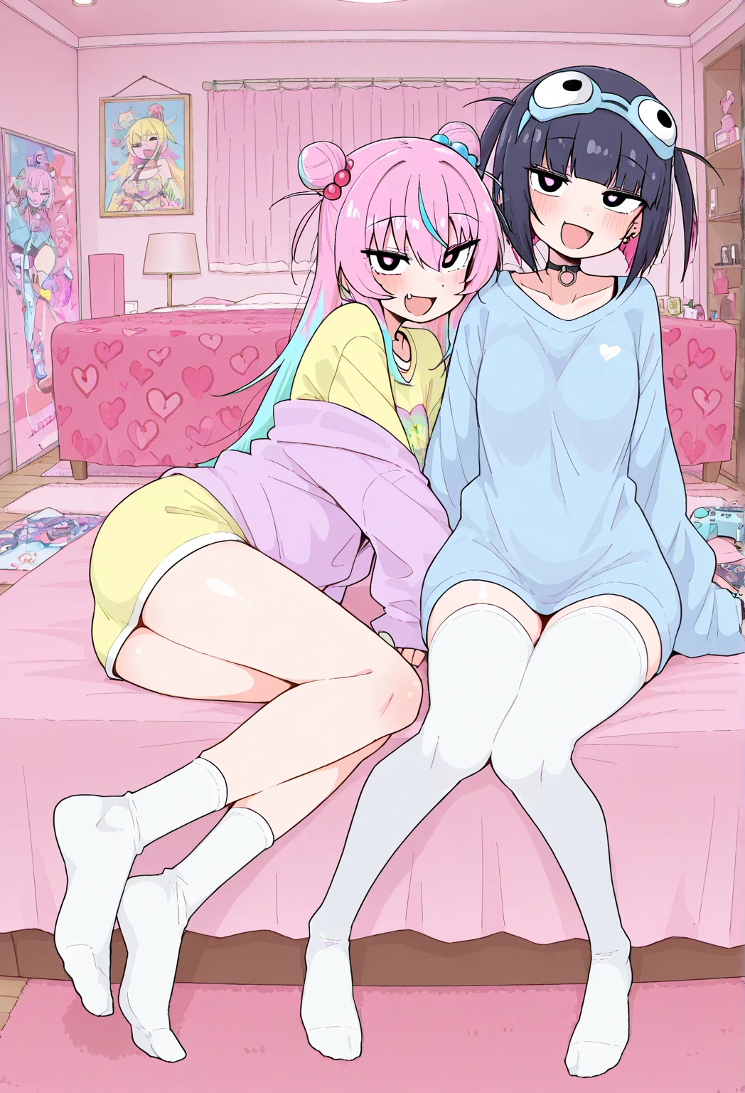 3 little girls, children, loli, farting, sleepover