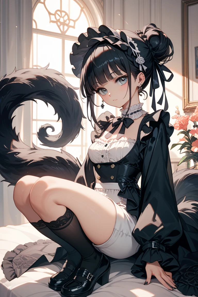 ((masterpiece, best quality)),1girl,horse ears,over-kneehighs