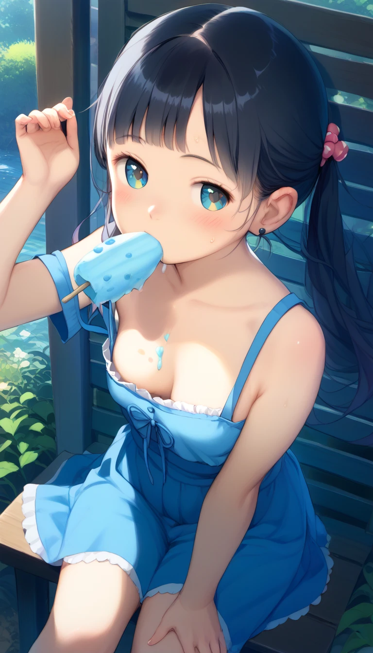 Young girl with black hair, long twintail, twintail hairstyle, (blue eyes),, ((small pink bushy eyebrows)),naked, con (Zankuro) drawing style by zankuro artist, ザンクロー style, image uploaded to R34, girl sucking penis cum bubbling out her mouth, in a street, girl giving a deepthroat blowjob to male, multiple vignettes